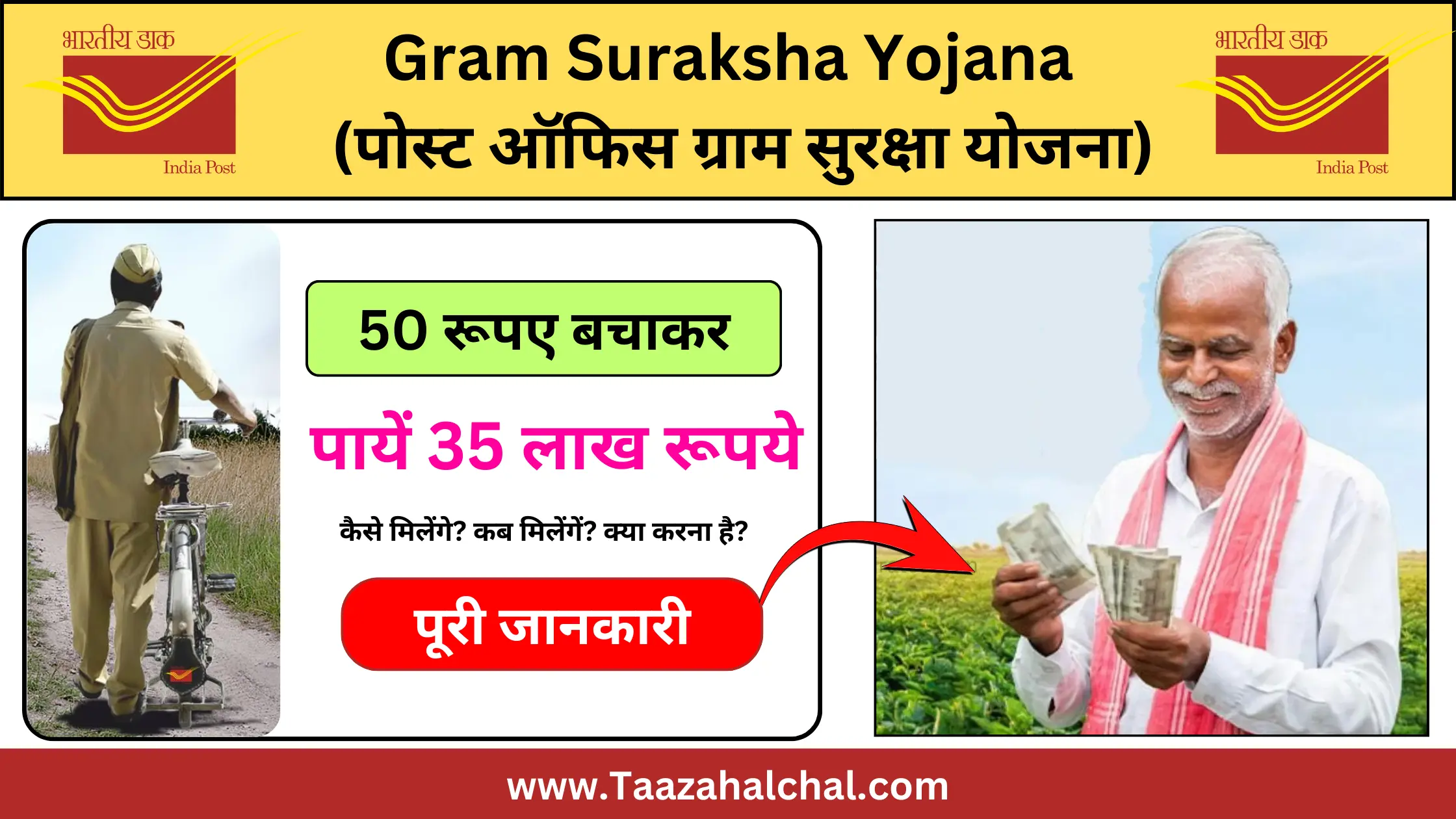 Gram Suraksha Yojana Kaise Milega: 50 रूपए बचाकर पाए 35 लाख