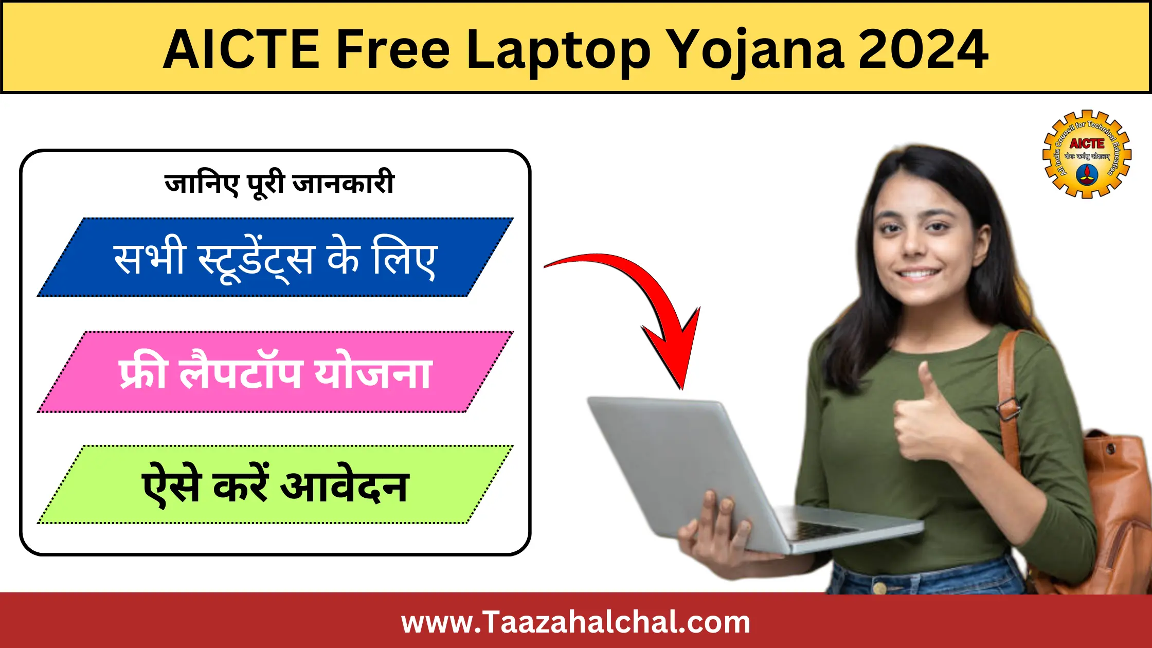 AICTE Free Laptop Yojana 2024: फ्री लैपटॉप योजना हुई शुरु, देखें प्रक्रिया