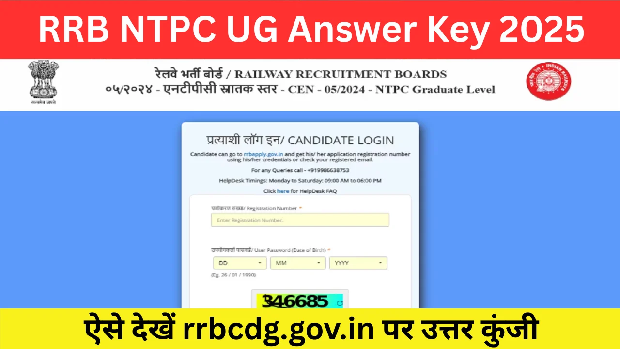 RRB NTPC UG Answer Key 2025 Soon: ऐसे देखें rrbcdg.gov.in पर उत्तर कुंजी