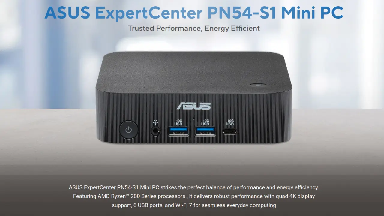 ASUS ExpertCenter PN54-S1 Mini PC लॉन्च: स्लिम और स्टाइलिश मिनी पीसी, सुपरफास्ट परफॉर्मेंस